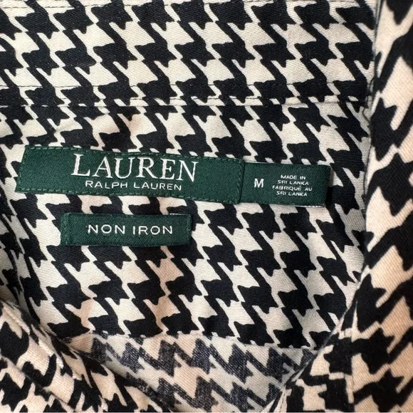 Lauren Ralph Lauren Black and White Button Down Shirt medium - Picture 5 of 8